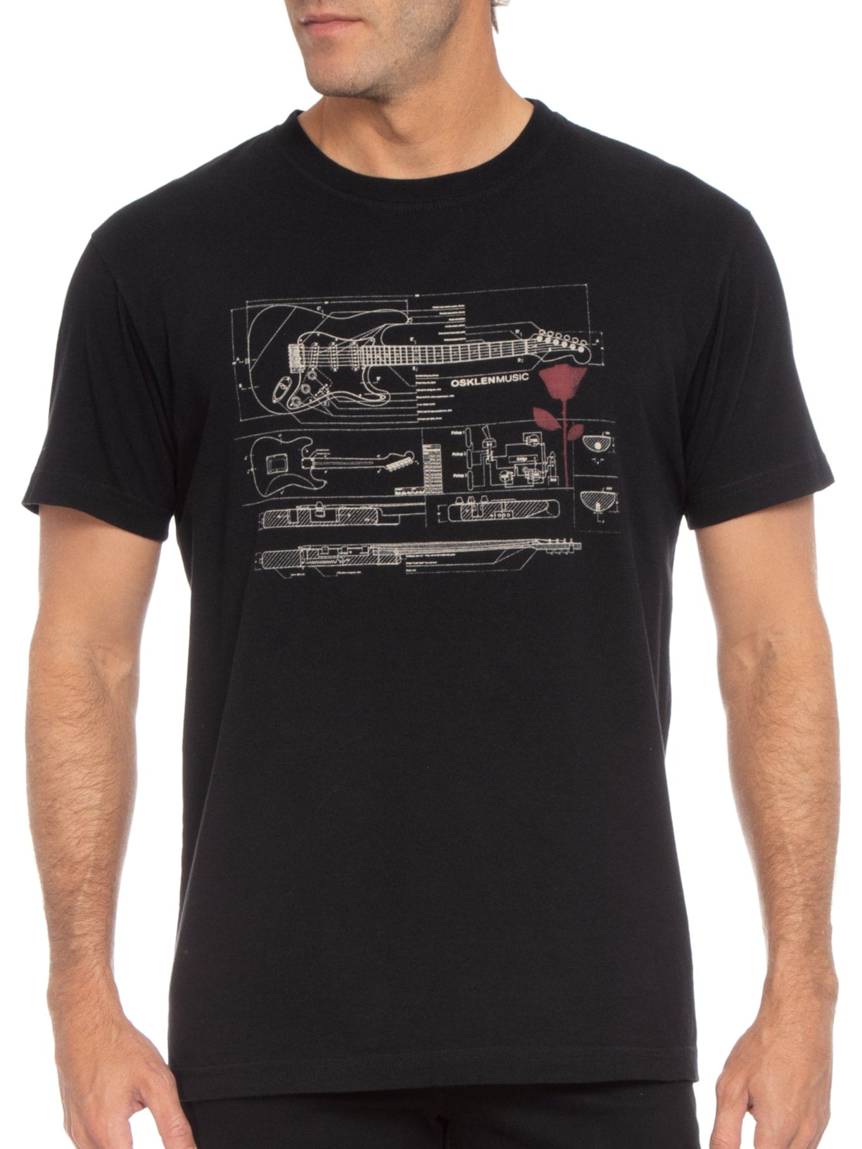 Camiseta Osklen Vintage Guitar Draw Marrom Onix