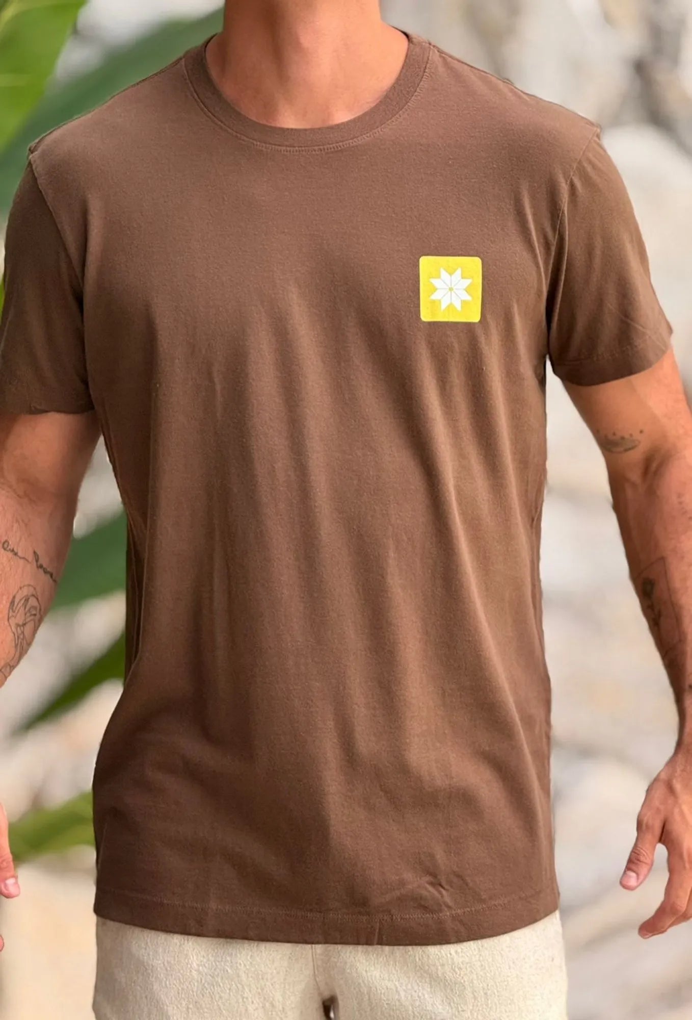 Camiseta Osklen Slim Vintage Snow Icon Marrom