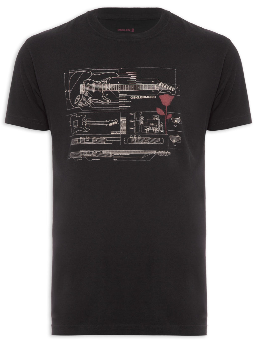 Camiseta Osklen Vintage Guitar Draw Marrom Onix