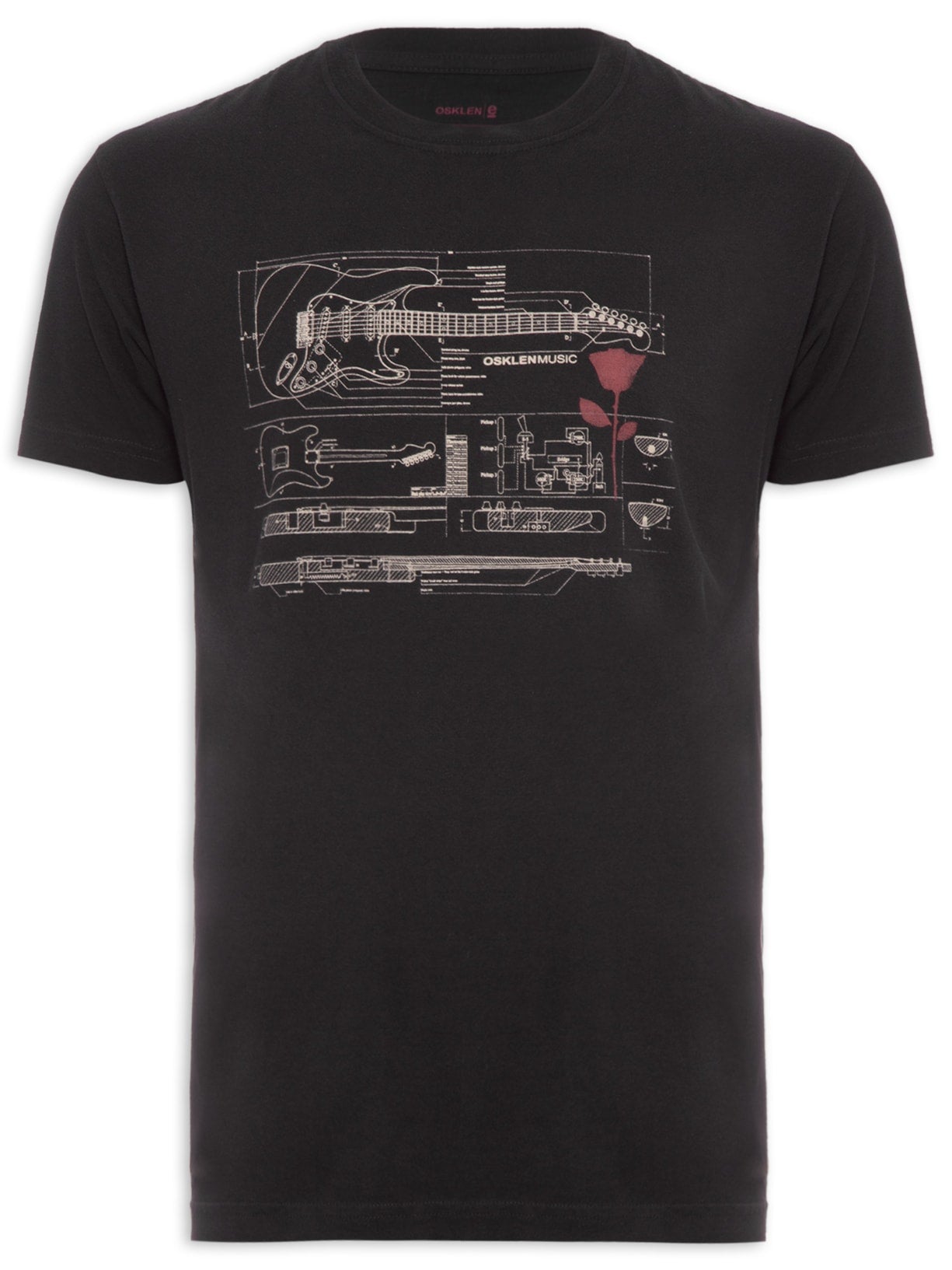 Camiseta Osklen Vintage Guitar Draw Marrom Onix