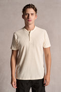 Camiseta Henley Texture Ankor - Off White