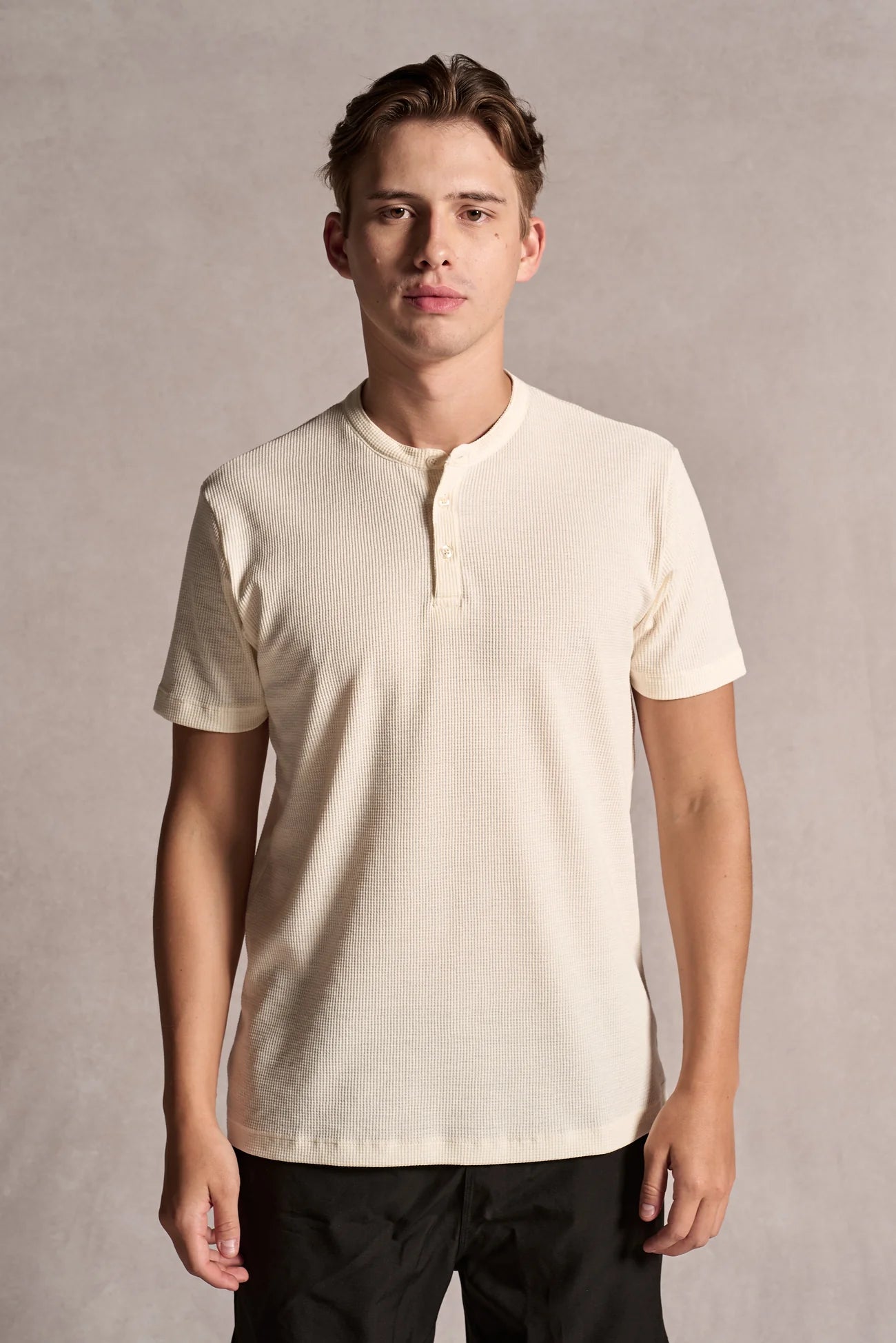 Camiseta Henley Texture Ankor - Off White