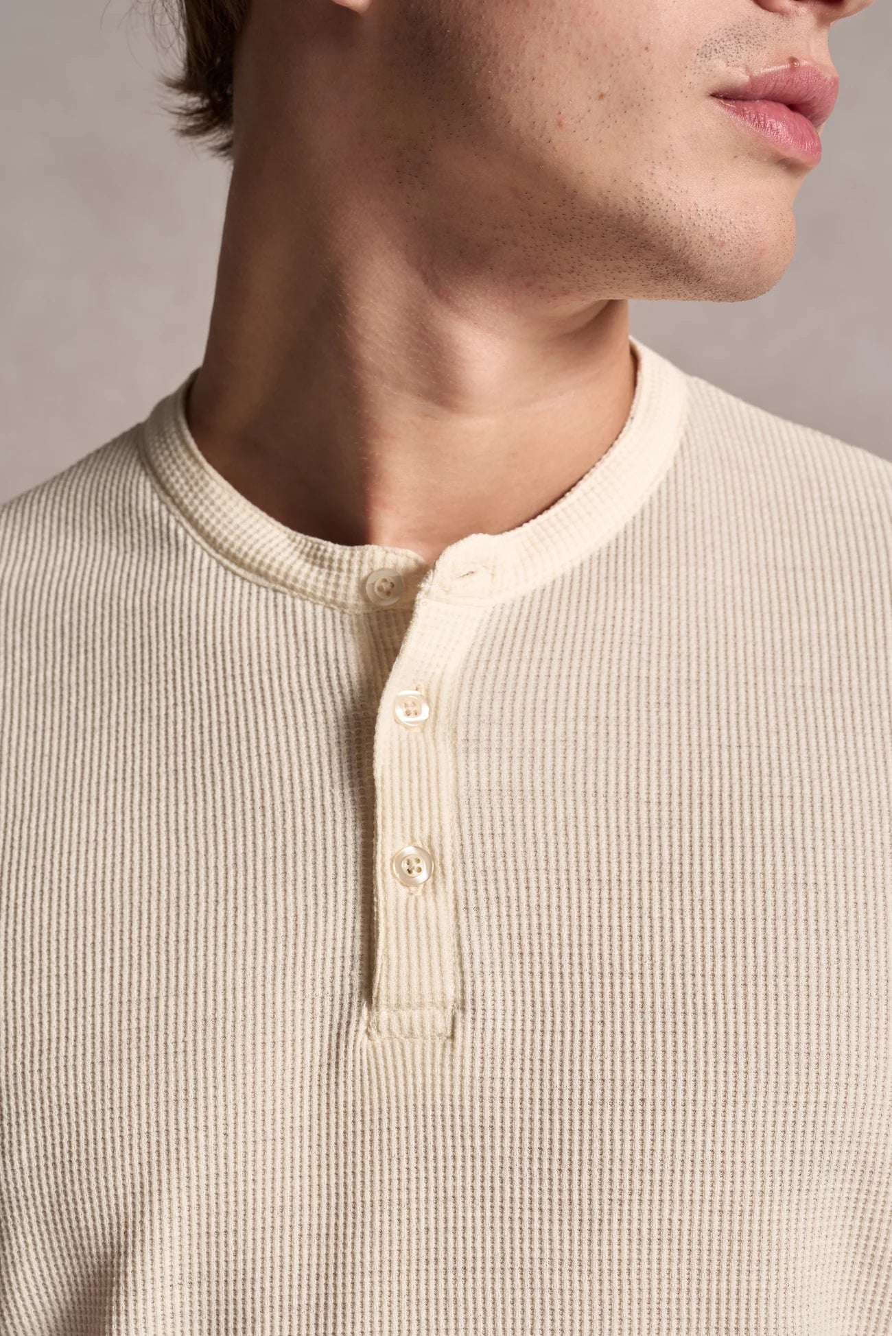 Camiseta Henley Texture Ankor - Off White