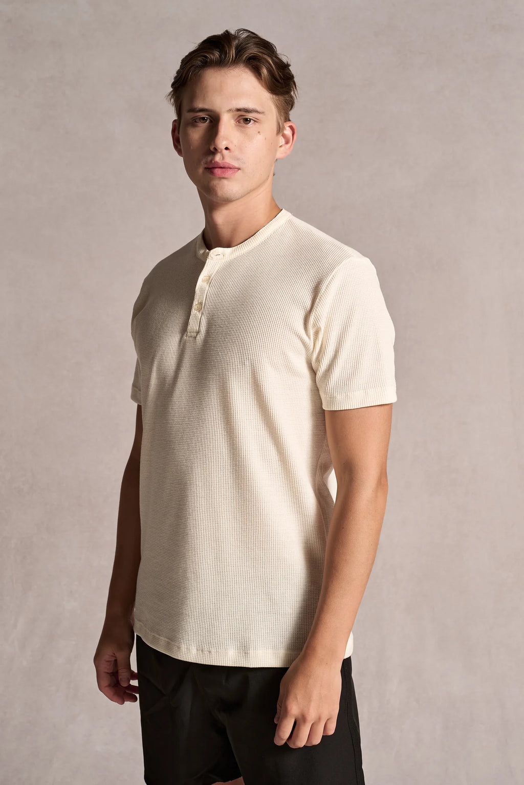 Camiseta Henley Texture Ankor - Off White