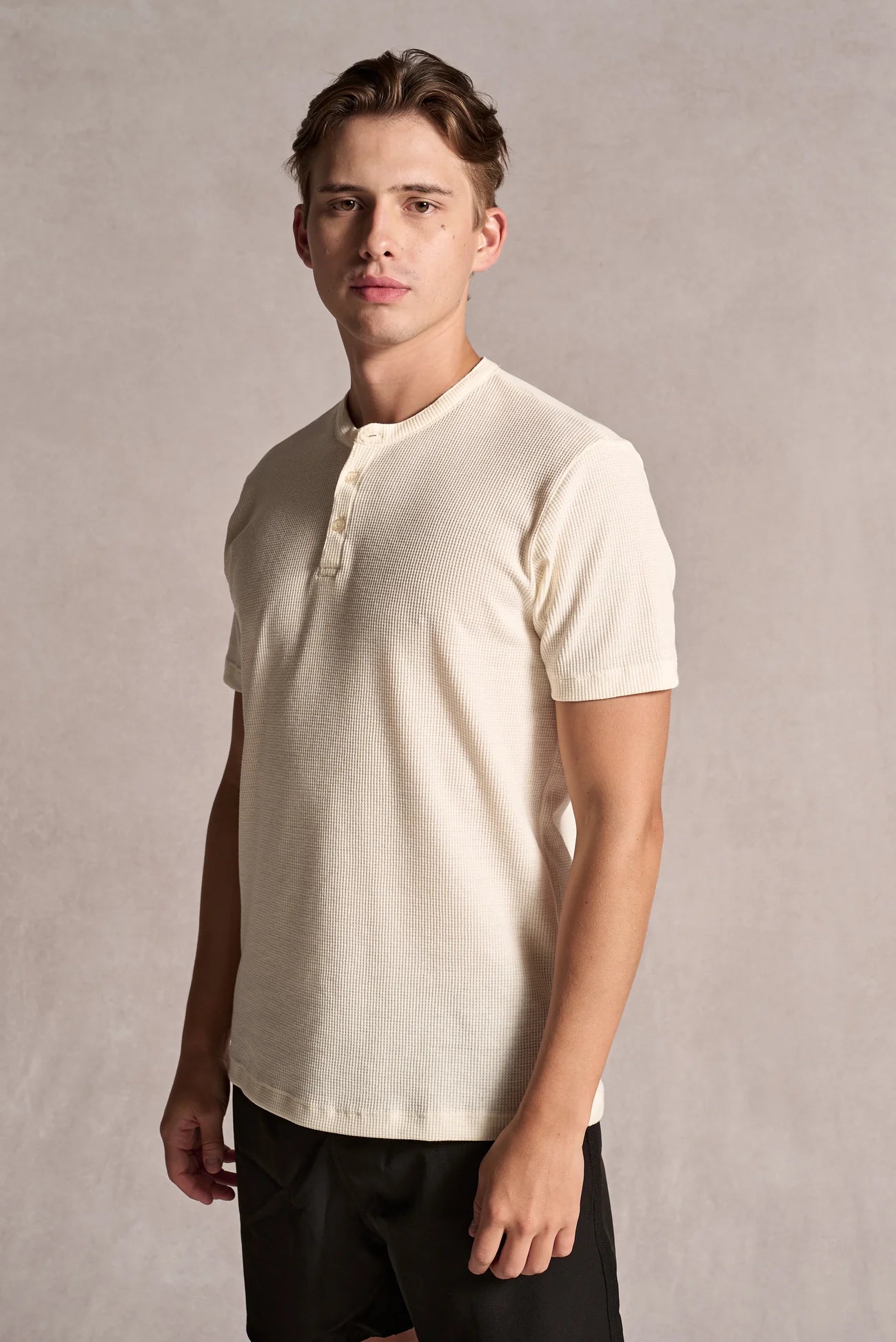 Camiseta Henley Texture Ankor - Off White