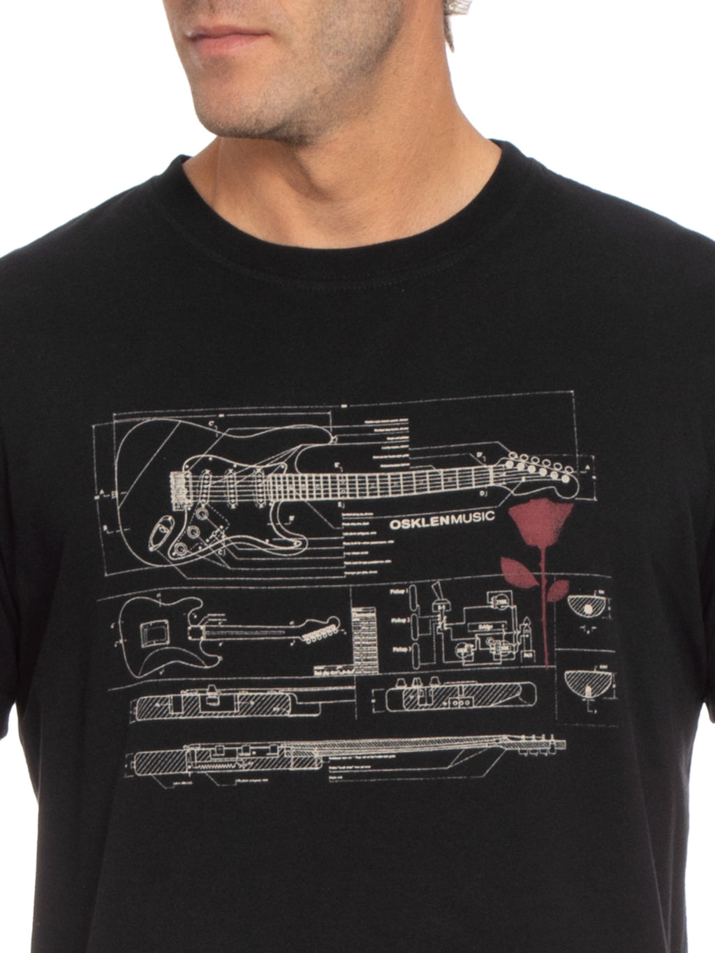 Camiseta Osklen Vintage Guitar Draw Marrom Onix