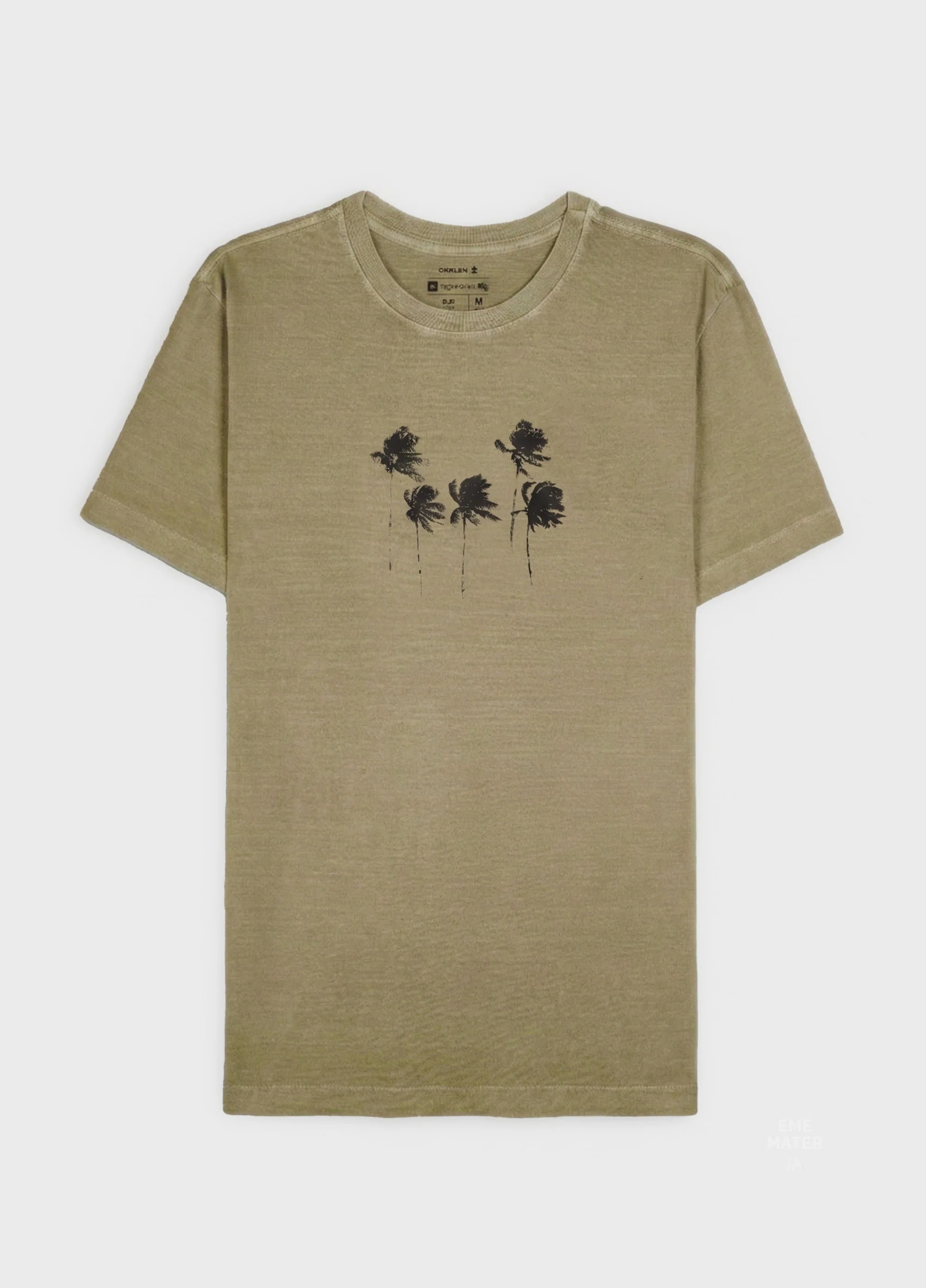 Camiseta Osklen Slim Stone Coqueiro Caqui